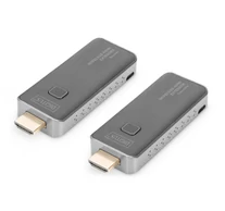 Digitus DS-55318 audió/videó jeltovábbító AV adó- és vevőegység Fekete