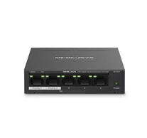 Mercusys MS105GP hálózati kapcsoló Gigabit Ethernet (10/100/1000) Ethernet-áramellátás (PoE) támogatása Fekete