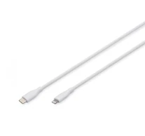 Szilikon USB-C to Lightning tápkábel, USB 2.0 60W, MFI, 0,5m fehér