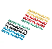 Színes klipsz RJ45 csatlakozóhoz, színek keveréke (20 db zöld, piros, kék, sárga, fekete)