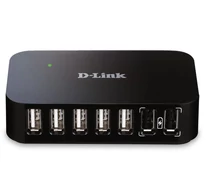 D-Link DUB-H7 USB 2.0 Type-B 480 Mbit/s Fekete
