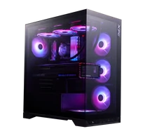ADATA XPG Ház Midi ATX Invader X BTF, 5x120mm RGB ventilátor, Tápegység nélkül, üvegfalú, fekete