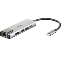 D-Link DUB-M520 dokkoló állomás és port replikátor Vezetékes Thunderbolt 3 Alumínium, Fekete
