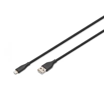 Szilikon USB-A - Lightning tápkábel, USB 2.0 12W, MFI, 1m fekete
