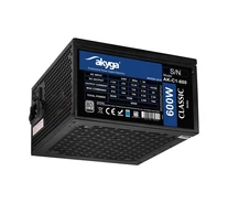 AKYGA Tápegység 600W 80+, 12cm, 20+4