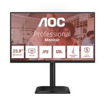 AOC IPS monitor 23,8" 24E4U 1920x1080,16:9, 300cd/m2, 4ms, VGA/HDMI/DisplayPort/4xUSB, hangszóró, 120 Hz, áll.mag.,pivot