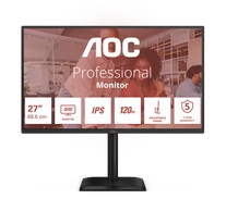 AOC IPS monitor 27" Q27E4U 2560x1440, 16:9, 350cd/m2, 4ms, HDMI/DisplayPort/4xUSB, hangszóró, 120 Hz, áll.mag., pivot