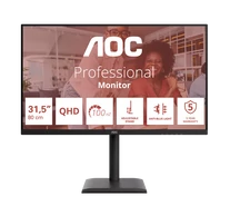 AOC IPS monitor 31,5"Q32E4U, 2560x1440,16:9, 350cd/m2, 4ms, DisplayPort/2xHDMI/4xUSB-A/1xUSB-B, hangszóró,áll.mag.,pivot