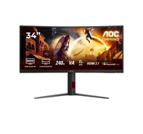 AOC Ívelt Gaming 240Hz monitor 34" CU34G4Z, 3440x1440, 21:9, 450cd/m2, 0,5ms, HDMIx2/DisplayPort/USBx2