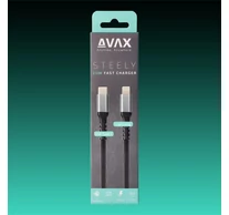 AVAX Töltőkábel, USB-C - Lightning, 3A, 1,5 méter, acélszürke