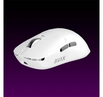 AVAX Vezeték Nélküli Egér - LW03 PRO PAW3395 Tri-mode 8k lightweight Gamer, fehér
