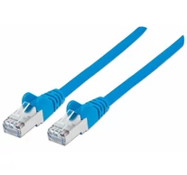Network Patch Cable - Cat7 Cable/Cat6A Plugs - 15m - Blue - Copper - S/FTP - LSOH / LSZH - PVC - Gold Plated Contacts - Snagless - Booted - Polybag - 15 m - Cat