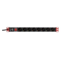 Techly I-CASE STRIP-61UDIT 19" 1U Áramelosztó X8 - Schuko aljzatok