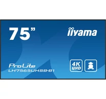 iiyama LH7565UHSB-B1 tartalomszolgáltató (signage) kijelző Kioszk formatervezés 189,2 cm (74.5") LED Wi-Fi 800 cd/m² 4K Ultra HD Fekete Beépített processzor And