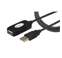 Techly IUSB-REP10TY USB 2.0 Aktív Hosszabbító Kábel USB-A Hím - USB-A Női 10m