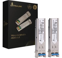 Extralink SFP 1.25G 2-Pack | SFP modul | 1,25Gbps, LC/UPC, 1310nm, 20km, egy módban, DOM (Különösen HP/Aruba számára)