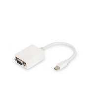 DisplayPort adapter kábel, mini DP - HD15M/F, 0,15 m, DP 1.1a, CE, fehér