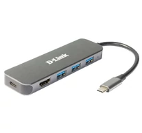 D-Link DUB-2333 dokkoló állomás és port replikátor Vezetékes USB C-típus Szürke
