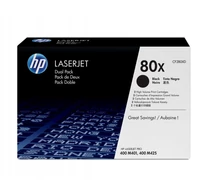 HP 80X 2-pack High Yield Black Original LaserJet Toner Cartridges