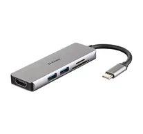 D-Link DUB-M530 dokkoló állomás és port replikátor Vezetékes USB 3.2 Gen 1 (3.1 Gen 1) Type-C Alumínium, Fekete