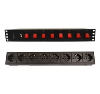 Techly I-CASE STRIP-815I 19" Rack Sáv 1.5U, 8x UNEL aljzat hátul, 8x kapcsoló elöl