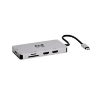 USB-C Dokkoló, Két Kijelző - 4K 60 Hz HDMI, USB 3.2 Gen 1, USB-A Hub, GbE, Memóriakártya, 100W PD Töltés, Szürke