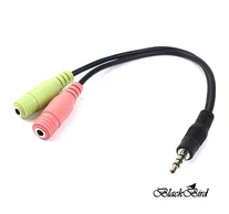 BLACKBIRD Átalakító Headset Stereo jack 1x 3.5mm 4 pin male to 2x 3.5mm 3 pin female (OMTP)