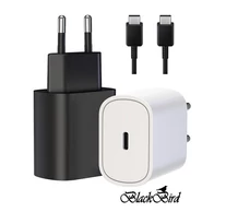 BLACKBIRD Hálózati Adapter T127 20W + Type-C kábel 1m, Fekete