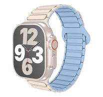 BLACKBIRD Szíj Iwatch készülékhez TACTICAL mágneses Világos barna világos kék 42/44/45/46/49 mm