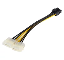 BLACKBIRD Tápkábel 2x4 pin Molex male to 8 pin EPS male, 15cm