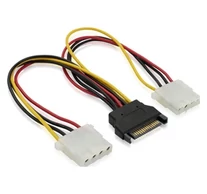 BLACKBIRD Tápkábel Molex 4 pin male to SATA 15 pin female + 4 pin female