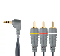 Kompozit Videó Kábel 3.5 mm-es Dugasz - 3x RCA Dugó 2.00 m Kék