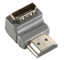 Nagy Sebességű HDMI Adapter Ethernettel Könyök 90 ° HDMI Csatlakozó - HDMI Aljzat Szürke