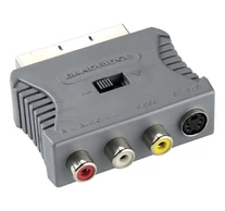 SCART-Adapter SCART Dugó - S-Video Aljzat + 3 db RCA Aljzat Szürke
