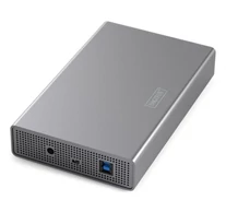 USB 3.0 ház 3.5" SATA III SSD/HDD max. 16 TB tápegységgel, alumínium
