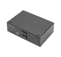 2-Portos KVM kapcsoló, 4K 60Hz, 2xDisplayPort Bemenet, 1xDisplayPort Kimenet, 2xUSB, 2xAudio Bemenet&Kimenet