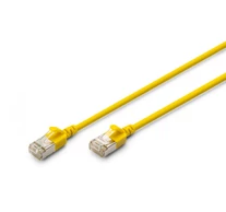 Slim RJ45-RJ45 patch kábel, Cat. 6A, F/FTP, AWG 32/7, LSOH, 2 m, sárga