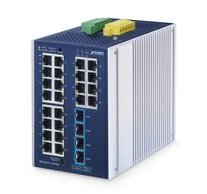 PLANET Industrial L2+ 24-Port Managed Switch IGS-4215-24T4X Vezérelt L2+ Gigabit Ethernet (10/100/1000) Alumínium, Kék