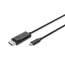 Digitus AK-300334-020-S video átalakító kábel 2 M USB C-típus DisplayPort Fekete