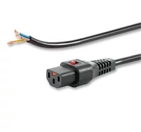 OPEN/IEC C13 Egyenes Női 2m Fekete Tápkábel IEC LOCK-kal