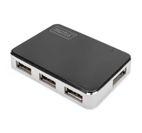 Digitus DA-70220 hálózati csatlakozó USB 2.0 Mini-B 480 Mbit/s Fekete, Ezüst
