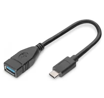Digitus AK-300315-001-S USB kábel USB 3.2 Gen 1 (3.1 Gen 1) 0,15 M USB C USB A Fekete