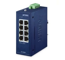PLANET IP30 Compact size 8-Port IGS-800T Beállítást nem igénylő (unmanaged) Gigabit Ethernet (10/100/1000) Kék
