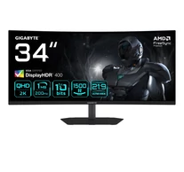 GIGABYTE G34WQC2 34” WQHD Curved Gaming Monitor - 3440 x 1440, 1500R, 200Hz, 1ms, 450 cd/m2, AMD FreeSync Premium, DisplayHDR 400, HDMI 2.0, Displayport 1.4