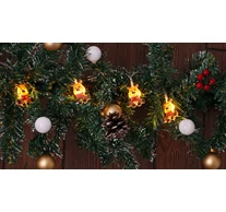 LED karácsonyi lánc, szarvas,elemes (X22068)  Timer 6+18h,10LED, 3000K, 2xAA