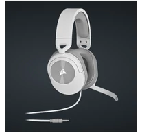 CORSAIR Vezetékes Headset, HS55 Gaming, Ultrakönnyű, Jack dugós, fehér