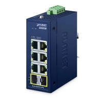 PLANET IP30 Compact size Industrial IGS-820TF-PN Beállítást nem igénylő (unmanaged) Gigabit Ethernet (10/100/1000) Kék