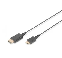 HighFlex HDMI 1.4 High Speed 4K30Hz UHD Mini HDMI C/HDMI A M/M csatlakozókábel, fekete, 2 m
