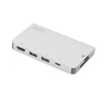 Digitus DA-70867 dokkoló állomás és port replikátor USB 3.2 Gen 1 (3.1 Gen 1) Type-C Ezüst