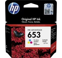 HP 653 Tri-color Original Ink Advantage Cartridge tintapatron 1 db Eredeti Standard teljesítmény Cián, Magenta, Sárga